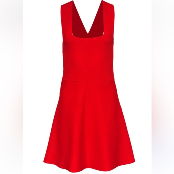 A.L.C. Tomato Red Sleeveless Bandage Fit & Flare Dress - Picture 1 of 7